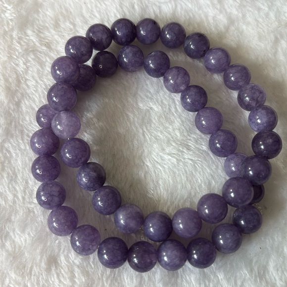 💜 NEW 8mm Natural Lavender Gemstone Bracelet - Picture 3 of 5